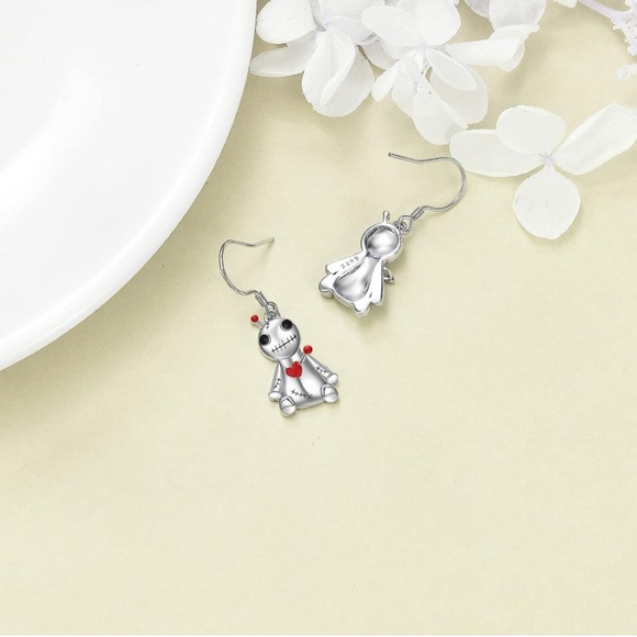 Gothic punk little voodoo doll earrings - Picture 2 of 6
